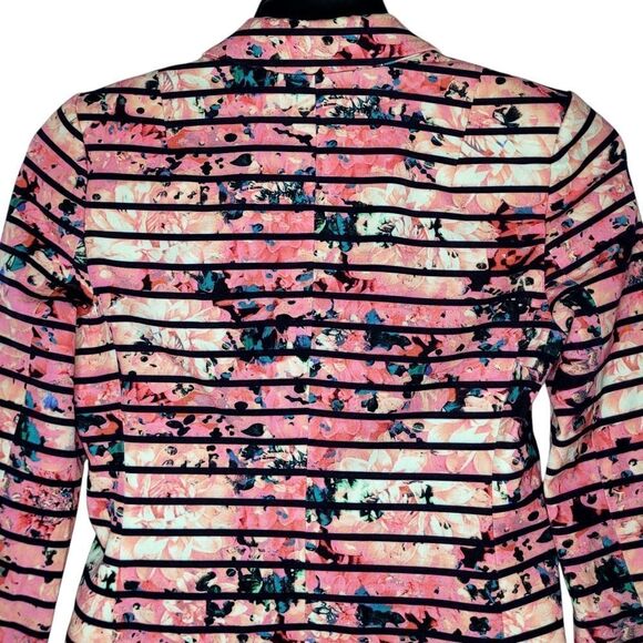 Banana Republic Striped Floral Single Button Blazer Size 4 - Picture 7 of 9